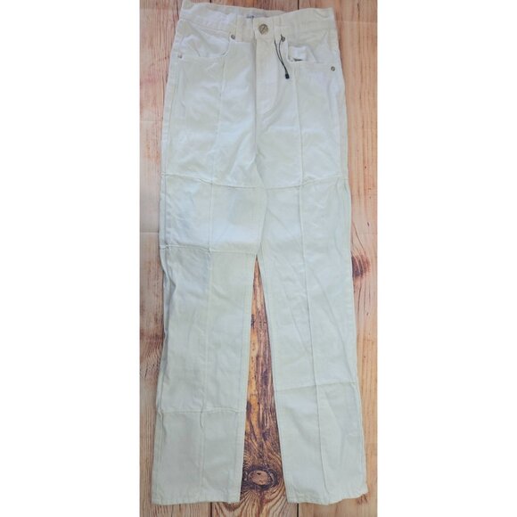 Zara Womens Ivory Cotton Relaxed Jeans 24 (26x30.75) New without Tags NWOT - Picture 1 of 9